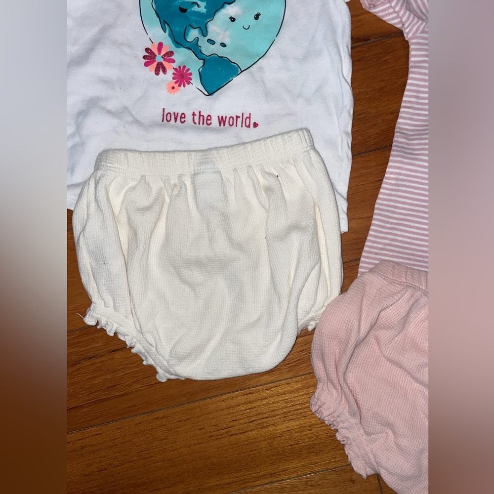 Lot bundle set Carter’s daddy’s girl striped onesies bubble shorts tee 18 months - Picture 2 of 7